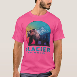 Retro Distressed Glacier Bear Glacier National Par T-Shirt