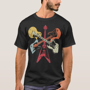 Retro Distressed Guitar Collection Rock Music Fan T-Shirt