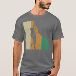 Retro Distressed Rock Climbing funny T-Shirt