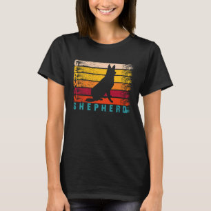 Retro Distressed Silhouette Dog   German Shepherd T-Shirt