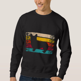 Retro Distressed Silhouette Dog Lover Gift Corgi Sweatshirt