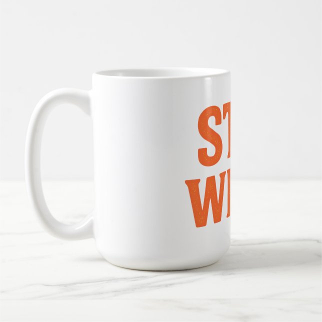 Retro Distressed Stay Weird Coffee Mug (Left)