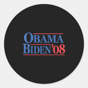Retro Distressed Vintage Obama Biden 08 Campaign  Classic Round Sticker