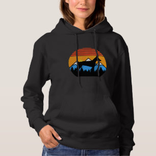 Retro Distressed Vintage Sunset Mountains And Fore Hoodie