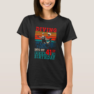 Retro Diving Into My 41st Birthday Skydiving T-Shirt