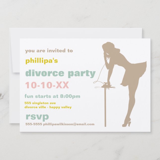 Retro Divorce Party Invitations (Front)