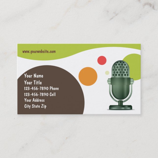 Retro DJ Business Card, Card (Front)