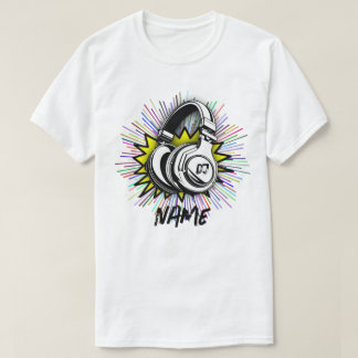 Retro DJ Vinyl Record Name Custom Graphic T-Shirt