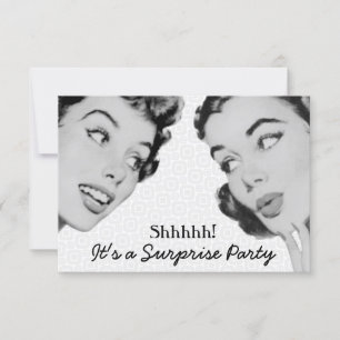 Retro Do Tell Surprise Birthday Party V2 Invitation