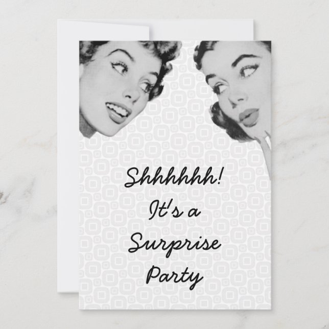 Retro Do Tell Surprise Party Invitation (Front)