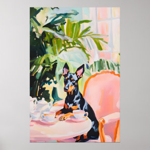 Retro Doberman Pinscher Poster, Doberman Pinscher Poster