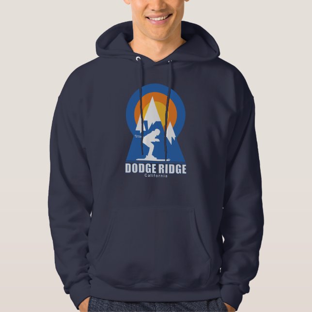 Retro Dodge Ridge Ski Sunset Hoodie (Front)