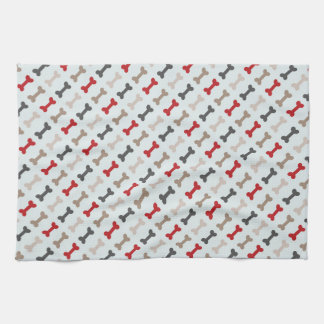 Retro Dog Bone Pattern Tea Towel