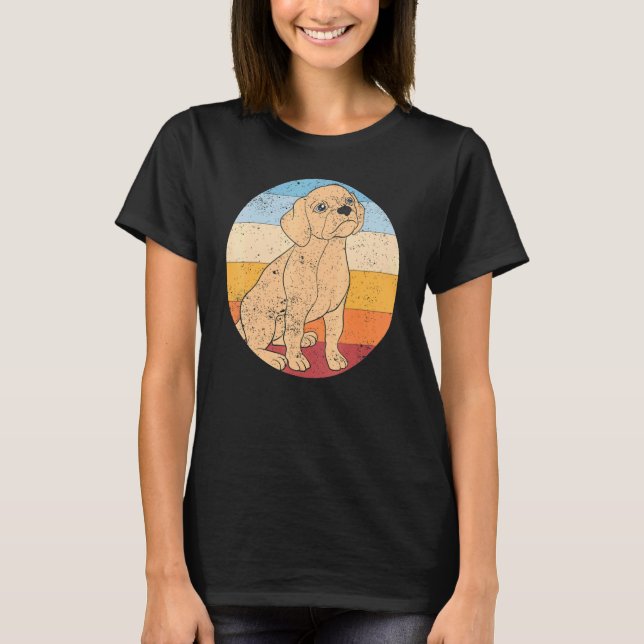 Retro Dog Cute Animal Puggle T-Shirt (Front)