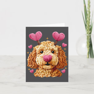 Retro Dog Goldendoodle Valentines Funny Gift Women Card