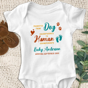 Retro Dog Grandparents to Human Pregnancy Reveal Baby Bodysuit