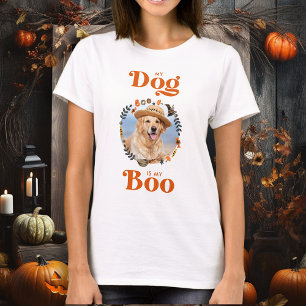 Retro Dog is my Boo Personalised Cute Pet Photo  T-Shirt