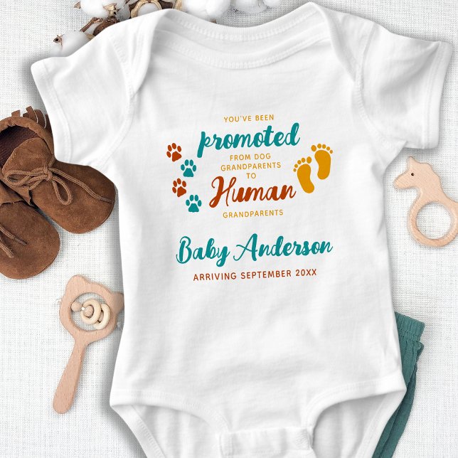 Retro Dog Lover Grandparents Pregnancy Reveal  Baby Bodysuit (Creator Uploaded)