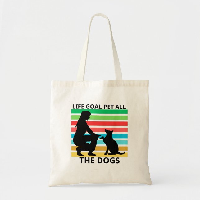 Retro Dog Lover Tote Bag Gift (Front)
