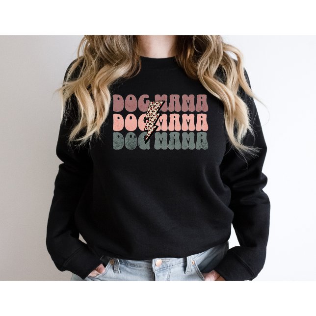 Retro Dog Mama-Leopard Mama-Dog Lover-Cute Sweatshirt (Creator Uploaded)