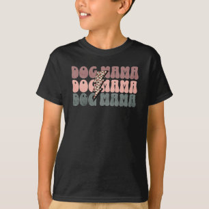 Retro Dog Mama-Leopard Mama-Dog Lover-Cute T-Shirt