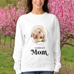 Retro Dog MOM Personalised Puppy Pet Photo Sweatshirt<br><div class="desc">Dog Mum ... Surprise your favourite Dog Mum this Mother's Day , Christmas or her birthday with this super cute custom pet photo t-shirt. Customise this dog mum shirt with your dog's favourite photos, and name. This dog mum shirt is a must for dog lovers and dog moms! Great gift...</div>