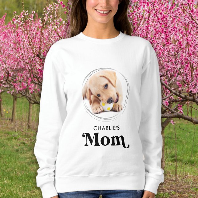 Retro Dog MOM Personalised Puppy Pet Photo Sweatshirt (Creator Uploaded)