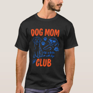 Retro Dog Mum Club Animal Lovers Doggy Mummy T-Shirt