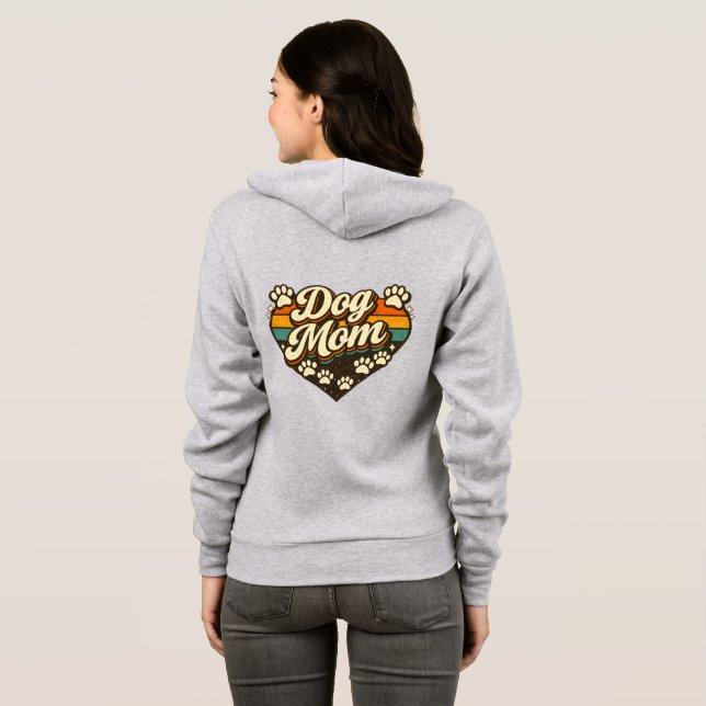 Retro Dog Mum  Hoodie (Back Full)