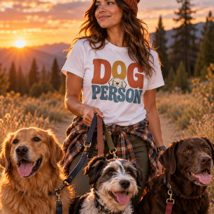 Retro Dog Person Typography Dog Lover T-Shirt