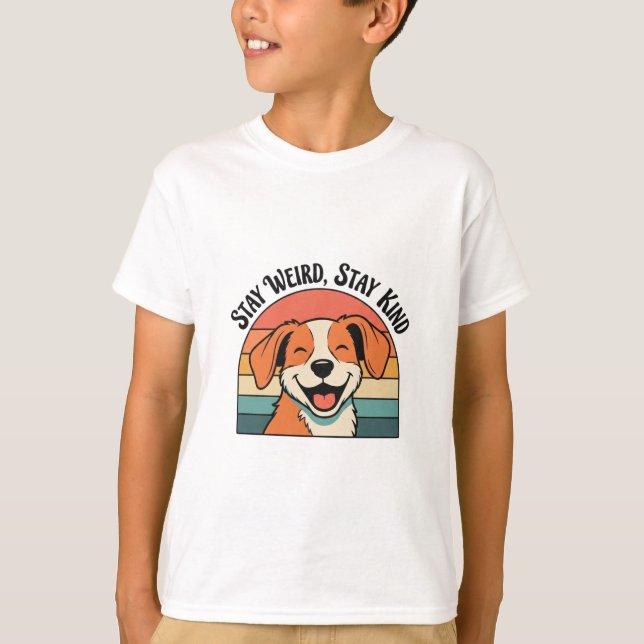 Retro Dog Positive Kids Graphic T-Shirt (Front)