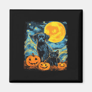 Retro Dog Pumpkin Halloween Funny Dogs Halloween Magnet