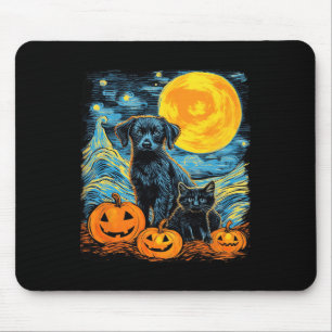 Retro Dog Pumpkin Halloween Funny Dogs Halloween Mouse Pad