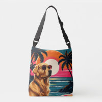 Retro Dog Sunglasses Vintage Sunset Beach