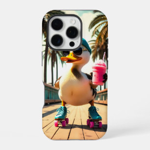 Retro Dog Sunglasses Vintage Sunset Beach iPhone 16 Pro Case