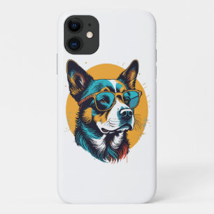 Retro Dog wearing sunglasses Case-Mate iPhone Case