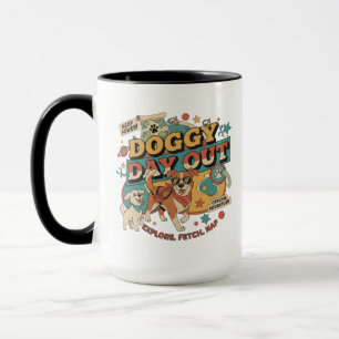Retro Doggy Day Out - Vintage Dog Lover Aesthetic Mug