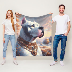 Retro Dogo Argentino Painting Fleece Blanket