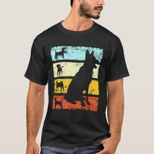 Retro Dogs Sheepdog Pug Chihuahua Silhouette Dog R T-Shirt