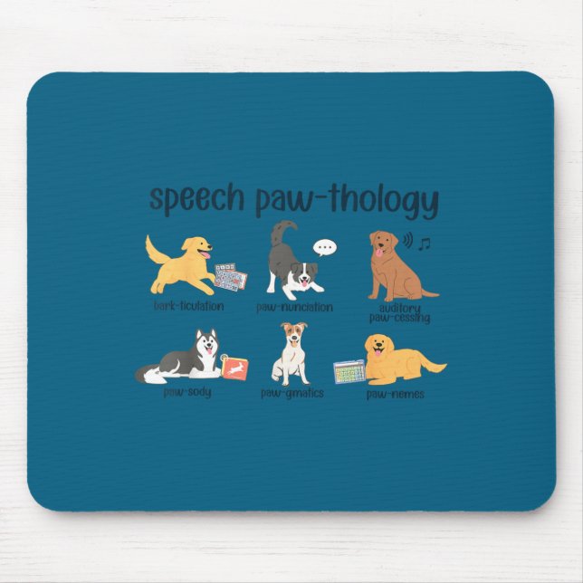 Retro dogs speech language pathologist slp speech mouse pad (Front)