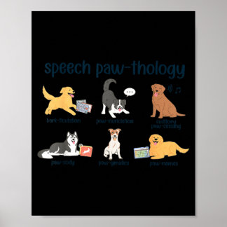 Retro dogs speech language pathologist slp speech poster