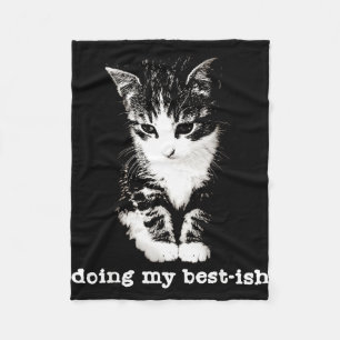Retro doing best-ish kitten portrait sarcastic fleece blanket
