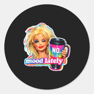 Retro doll face meme dolls plastic digusting doll classic round sticker
