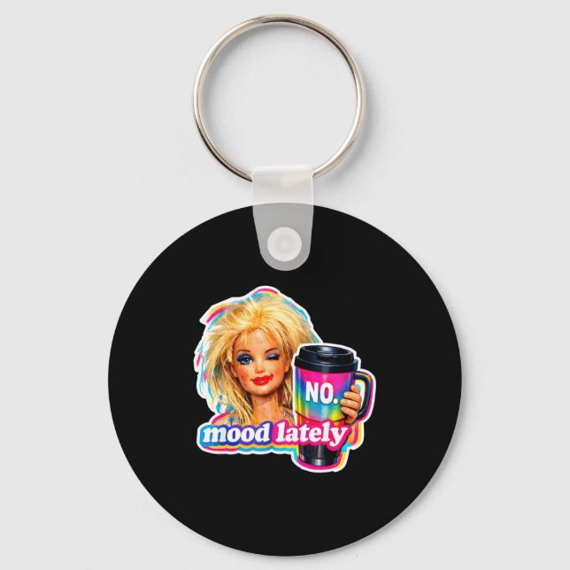Retro doll face meme dolls plastic digusting doll key ring (Front)