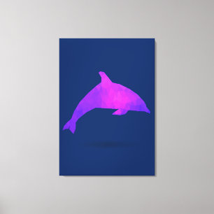Retro Dolphin Canvas Print