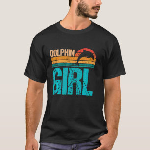 Retro Dolphin Girl Dolphin And Dolphin Long Sleev T-Shirt