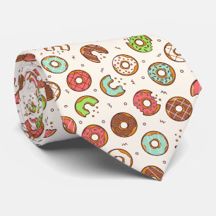 Retro Donut Pattern Cute Colorful Style Tie