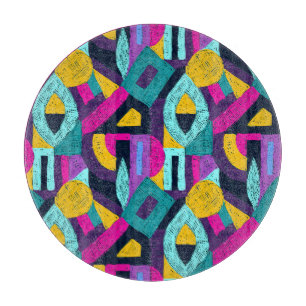 Retro doodles: geometric pop art. cutting board