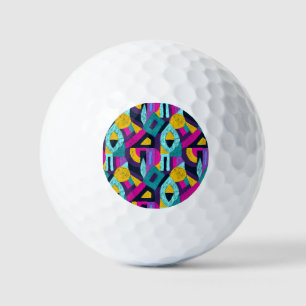 Retro doodles: geometric pop art. golf balls