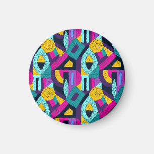 Retro doodles: geometric pop art. magnet